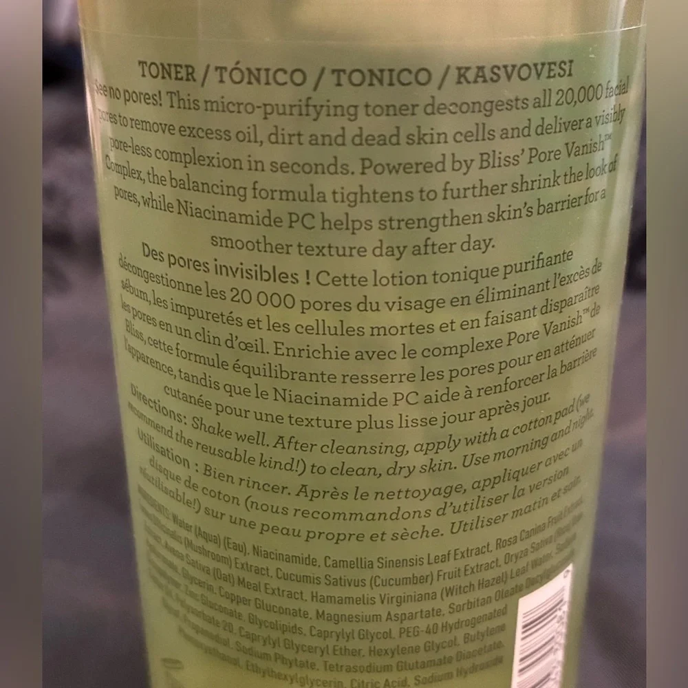 Bliss Niacinamide Purifying Toner